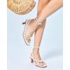 imageCoutgo Womens Strappy Heels Sandals Thong Gladiator Square Open Toe Low Kitten Heeled Criss Cross Ankle Strap Summer Dress Wedding ShoesWhite