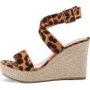 imageCoutgo Womens Wedge Sandals Cross Strap Espadrille Platform Ankle Buckle Summer Casual ShoesLeopard