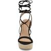 imageWomens Espadrille Wedges Lace Up Platform Ankle Cross Strap Slingback Summer Dress SandalsBlack