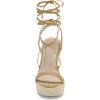 imageWomens Espadrille Wedges Lace Up Platform Ankle Cross Strap Slingback Summer Dress SandalsLight Khaki