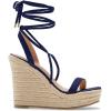 imageWomens Espadrille Wedges Lace Up Platform Ankle Cross Strap Slingback Summer Dress SandalsNavy