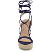 imageWomens Espadrille Wedges Lace Up Platform Ankle Cross Strap Slingback Summer Dress SandalsNavy