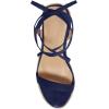 imageWomens Espadrille Wedges Lace Up Platform Ankle Cross Strap Slingback Summer Dress SandalsNavy