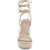 imageWomens Espadrille Wedges Lace Up Platform Ankle Cross Strap Slingback Summer Dress SandalsNude
