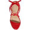 imageWomens Espadrille Wedges Lace Up Platform Ankle Cross Strap Slingback Summer Dress SandalsRed