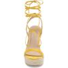 imageWomens Espadrille Wedges Lace Up Platform Ankle Cross Strap Slingback Summer Dress SandalsYellow