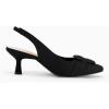 imageWomens Sling Back Kitten Heels Low Dress Shoes Slingback Pumps Pointed Closed Toe Comfortable Party Office SandalsBlacksuede