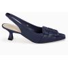 imageWomens Sling Back Kitten Heels Low Dress Shoes Slingback Pumps Pointed Closed Toe Comfortable Party Office SandalsBlue