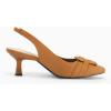 imageWomens Sling Back Kitten Heels Low Dress Shoes Slingback Pumps Pointed Closed Toe Comfortable Party Office SandalsBrownsuede