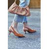 imageWomens Sling Back Kitten Heels Low Dress Shoes Slingback Pumps Pointed Closed Toe Comfortable Party Office SandalsBrownsuede