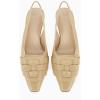 imageWomens Sling Back Kitten Heels Low Dress Shoes Slingback Pumps Pointed Closed Toe Comfortable Party Office SandalsKhakipu