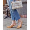 imageWomens Sling Back Kitten Heels Low Dress Shoes Slingback Pumps Pointed Closed Toe Comfortable Party Office SandalsLight Brownpu