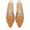 imageWomens Sling Back Kitten Heels Low Dress Shoes Slingback Pumps Pointed Closed Toe Comfortable Party Office SandalsLight Brownpu