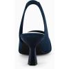 imageWomens Sling Back Kitten Heels Low Dress Shoes Slingback Pumps Pointed Closed Toe Comfortable Party Office SandalsNavy Bluesuede