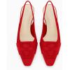 imageWomens Sling Back Kitten Heels Low Dress Shoes Slingback Pumps Pointed Closed Toe Comfortable Party Office SandalsRedsuede