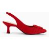 imageWomens Sling Back Kitten Heels Low Dress Shoes Slingback Pumps Pointed Closed Toe Comfortable Party Office SandalsRedsuede