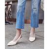 imageWomens Sling Back Kitten Heels Low Dress Shoes Slingback Pumps Pointed Closed Toe Comfortable Party Office SandalsWhitepu