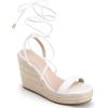 imageWomens Espadrille Wedges Lace Up Platform Ankle Cross Strap Slingback Summer Dress SandalsPuwhite