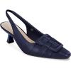 imageWomens Sling Back Kitten Heels Low Dress Shoes Slingback Pumps Pointed Closed Toe Comfortable Party Office SandalsBlue