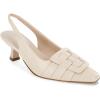 imageWomens Sling Back Kitten Heels Low Dress Shoes Slingback Pumps Pointed Closed Toe Comfortable Party Office SandalsNudepu
