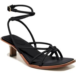imageCoutgo Womens Strappy Heels Sandals Thong Gladiator Square Open Toe Low Kitten Heeled Criss Cross Ankle Strap Summer Dress Wedding ShoesBlack