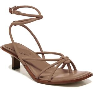 imageCoutgo Womens Strappy Heels Sandals Thong Gladiator Square Open Toe Low Kitten Heeled Criss Cross Ankle Strap Summer Dress Wedding ShoesCoffee