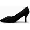 imageCoutgo Womens Closed Pointed Toe Pumps Stiletto High Heels Wedding Party Dress ShoesBlacksuede