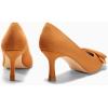 imageCoutgo Womens Closed Pointed Toe Pumps Stiletto High Heels Wedding Party Dress ShoesBrownsuede