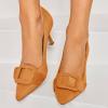 imageCoutgo Womens Closed Pointed Toe Pumps Stiletto High Heels Wedding Party Dress ShoesBrownsuede