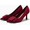 imageCoutgo Womens Closed Pointed Toe Pumps Stiletto High Heels Wedding Party Dress ShoesBurgundy