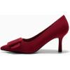 imageCoutgo Womens Closed Pointed Toe Pumps Stiletto High Heels Wedding Party Dress ShoesBurgundy