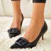 imageCoutgo Womens Closed Pointed Toe Pumps Stiletto High Heels Wedding Party Dress ShoesCool Blackleather