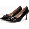 imageCoutgo Womens Closed Pointed Toe Pumps Stiletto High Heels Wedding Party Dress ShoesCool Blackleather