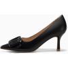 imageCoutgo Womens Closed Pointed Toe Pumps Stiletto High Heels Wedding Party Dress ShoesCool Blackleather