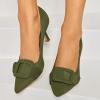 imageCoutgo Womens Closed Pointed Toe Pumps Stiletto High Heels Wedding Party Dress ShoesGreensuede