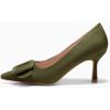 imageCoutgo Womens Closed Pointed Toe Pumps Stiletto High Heels Wedding Party Dress ShoesGreensuede