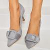 imageCoutgo Womens Closed Pointed Toe Pumps Stiletto High Heels Wedding Party Dress ShoesGreysuede