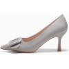 imageCoutgo Womens Closed Pointed Toe Pumps Stiletto High Heels Wedding Party Dress ShoesGreysuede