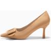 imageCoutgo Womens Closed Pointed Toe Pumps Stiletto High Heels Wedding Party Dress ShoesLight Khaki