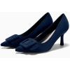 imageCoutgo Womens Closed Pointed Toe Pumps Stiletto High Heels Wedding Party Dress ShoesNavysuede