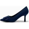 imageCoutgo Womens Closed Pointed Toe Pumps Stiletto High Heels Wedding Party Dress ShoesNavysuede