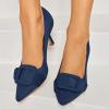 imageCoutgo Womens Closed Pointed Toe Pumps Stiletto High Heels Wedding Party Dress ShoesNavysuede