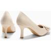 imageCoutgo Womens Closed Pointed Toe Pumps Stiletto High Heels Wedding Party Dress ShoesNudesuede