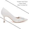 imageCoutgo Womens Closed Pointed Toe Pumps Stiletto High Heels Wedding Party Dress ShoesWhiteleather