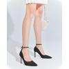 imageCoutgo Womens High Heels Closed Pointed Toe Ankle Strap Stiletto Pumps Dress Office ShoesBlack