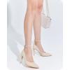 imageCoutgo Womens High Heels Closed Pointed Toe Ankle Strap Stiletto Pumps Dress Office ShoesNude