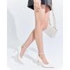 imageCoutgo Womens High Heels Closed Pointed Toe Ankle Strap Stiletto Pumps Dress Office ShoesWhite