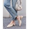 imageCoutgo Womens Mary Jane Chunky Low Heels Closed Square Toe Ankle Strap Pumps Wedding Party Dress ShoesBeige