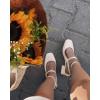 imageCoutgo Womens Mary Jane Chunky Low Heels Closed Square Toe Ankle Strap Pumps Wedding Party Dress ShoesBeige