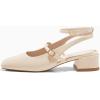 imageCoutgo Womens Mary Jane Chunky Low Heels Closed Square Toe Ankle Strap Pumps Wedding Party Dress ShoesBeige